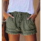 🍃🩳 Jeansshorts med hög midja och dragsko