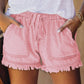 🍃🩳 Jeansshorts med hög midja och dragsko