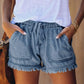🍃🩳 Jeansshorts med hög midja och dragsko