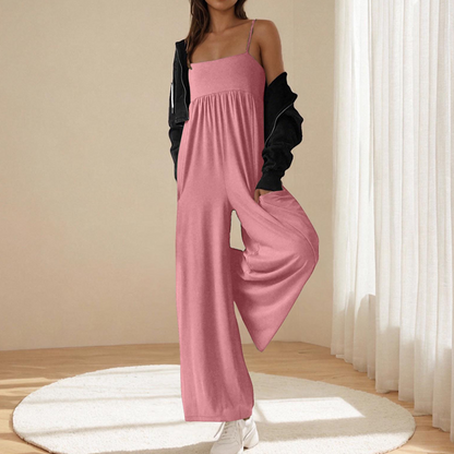 Strand Casual Axelbandslös Rygglös Jumpsuit med Vida Ben