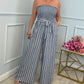 🎉Last Day Promotion 50% OFF💃Strapless Waist-Tie Striped Jumpsuit