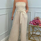 🎉Last Day Promotion 50% OFF💃Strapless Waist-Tie Striped Jumpsuit