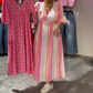 👗✨V-ringad klänning med tryck för kvinnor