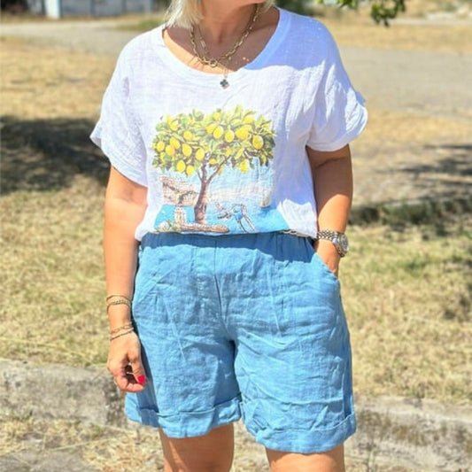 Casual kortärmad och shorts set för kvinnor