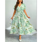Sommarlovsstil blommig långklänning med snörning