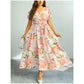 Sommarlovsstil blommig långklänning med snörning