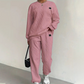 Casual långärmad stickad tröja & byxor 2-delat set