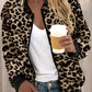 Damjacka med leopardmönster och dragkedja