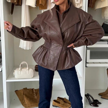 Jacka med solid krage med skåror