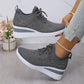 🔥Sista dagen-kampanj 50 % RABATT – Casual dammode, andningsbara korrigering sneakers med strassdekoration