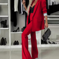 Chic 2-delat oversized blazerset för kvinnor