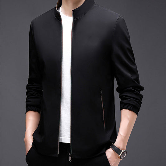 Herrjacka med ståkrage och dragkedja