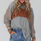 Damtrendig Färgblocksmönster randig långärmad t-shirt