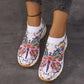 Moderna slip-on-skor med fjärilsmönster