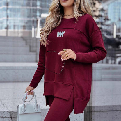 Casual sweatshirt och leggings set för kvinnor