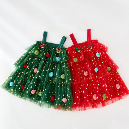Christmas Star Toddler Girl Tulle Dress