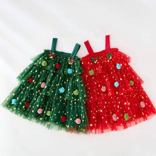 Christmas Star Toddler Girl Tulle Dress