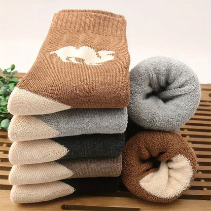 Vintage-stiliga strumpor i imiterad ull med tjockt frottéfoder