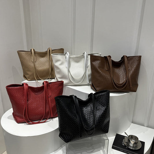 Retro multifunktionell axelväska med stor kapacitet för kvinnor