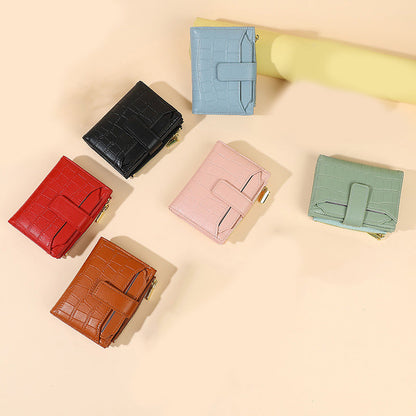 🎁 HET REA 50% RABATT 🔥Kompakt enfärgad plånbok för kvinnor