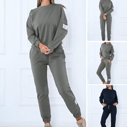 Dam 2-delat Set med Collegetröja och Joggingbyxor