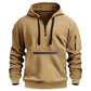 Varm utility-hoodie med kvartlång dragkedja för herr –👏Komfort, stil och praktiskhet i ett mångsidigt plagg!