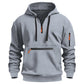 Varm utility-hoodie med kvartlång dragkedja för herr –👏Komfort, stil och praktiskhet i ett mångsidigt plagg!