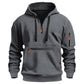 Varm utility-hoodie med kvartlång dragkedja för herr –👏Komfort, stil och praktiskhet i ett mångsidigt plagg!