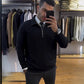 💥Nyheter Specialerbjudande – Slim fit-tröja med halv dragkedja för herr