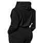 🌸2-delat Ribbad Långärmad Crop Top & Wide Leg Byxor Set – Matchat Loungeoutfit