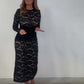 Kvinnors svarta spetslångärmad klänning