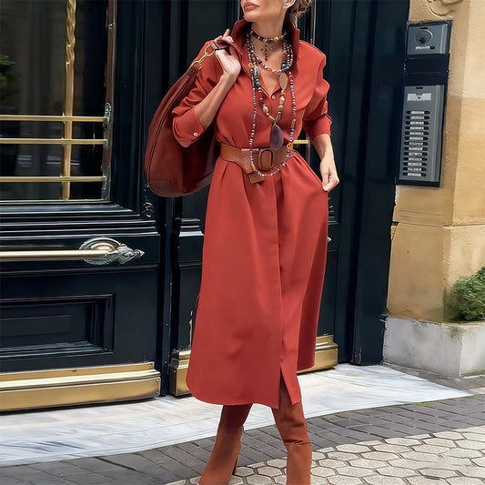 Casual flödande midiklänning för kvinnor