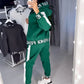 Women's Color-Block Hooded Tracksuit Set