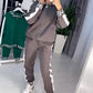 Women's Color-Block Hooded Tracksuit Set