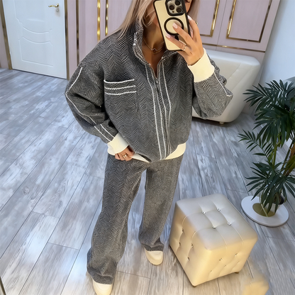 Snygg jacka och byxor för damer, 2-delat set