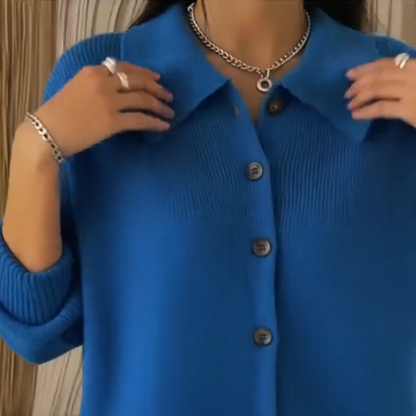 🎄Julrea 49 % RABATT💖Mysig ribbad stickad kofta med revers🧥