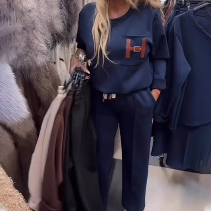 Avslappnat loungewear-set med H-accent