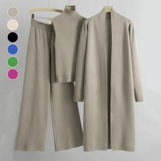 Modetrio – ärmlös linne, kofta och byxor