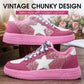 Dam Vintage Glitter Mode Fritid Sneakers
