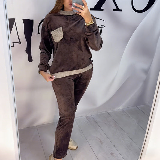 Loungewear-set i mjuk velour för kvinnor