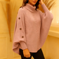 Elegant ponchotröja med hög hals för damer