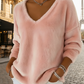 Mjuk och varm damtröja med V-ringning