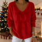 Mjuk och varm damtröja med V-ringning