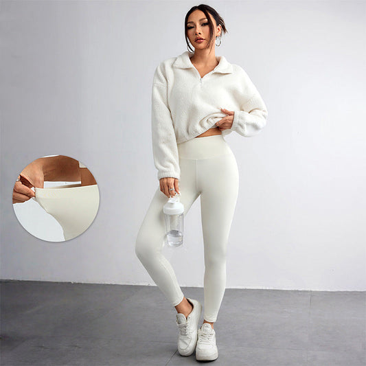 Högmidjad sportset i 3 delar för kvinnor, för yoga och avkoppling