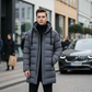 🔈🔈Vinternyttiga produkter - 50% RABATT❄️Medellång dunjacka med huva för män
