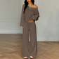 Women's Off-Shoulder Top &  Pants 2-Piece Outfit