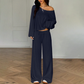 Women's Off-Shoulder Top &  Pants 2-Piece Outfit