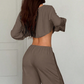 Women's Off-Shoulder Top &  Pants 2-Piece Outfit