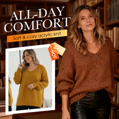 Löst sittande tröja med rund hals för damer