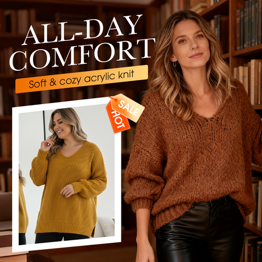 Löst sittande tröja med rund hals för damer